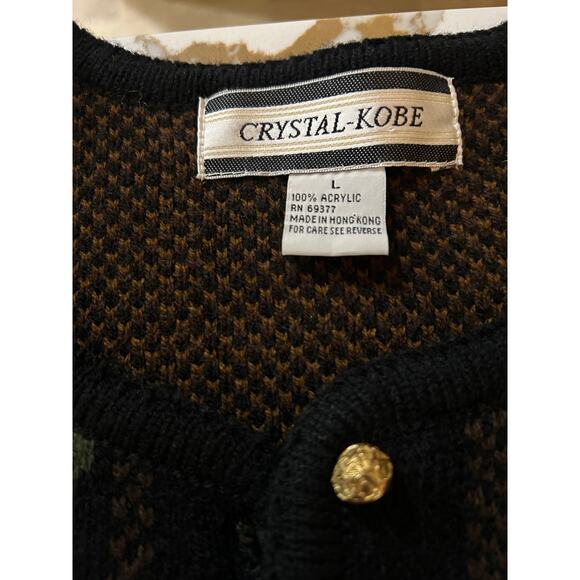 Crystal Kobe Cardigan Womens Button Up Leaf Sweater SZL Classic Vintage Style - Picture 7 of 10